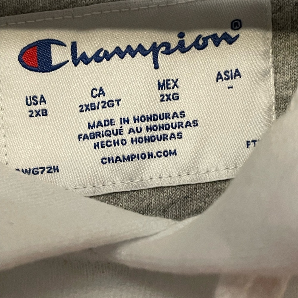 NWT Champion Powerblend Fleece Mens Long Sleeve Hoodie Big and Tall. 2XB. White - Picture 8 of 15